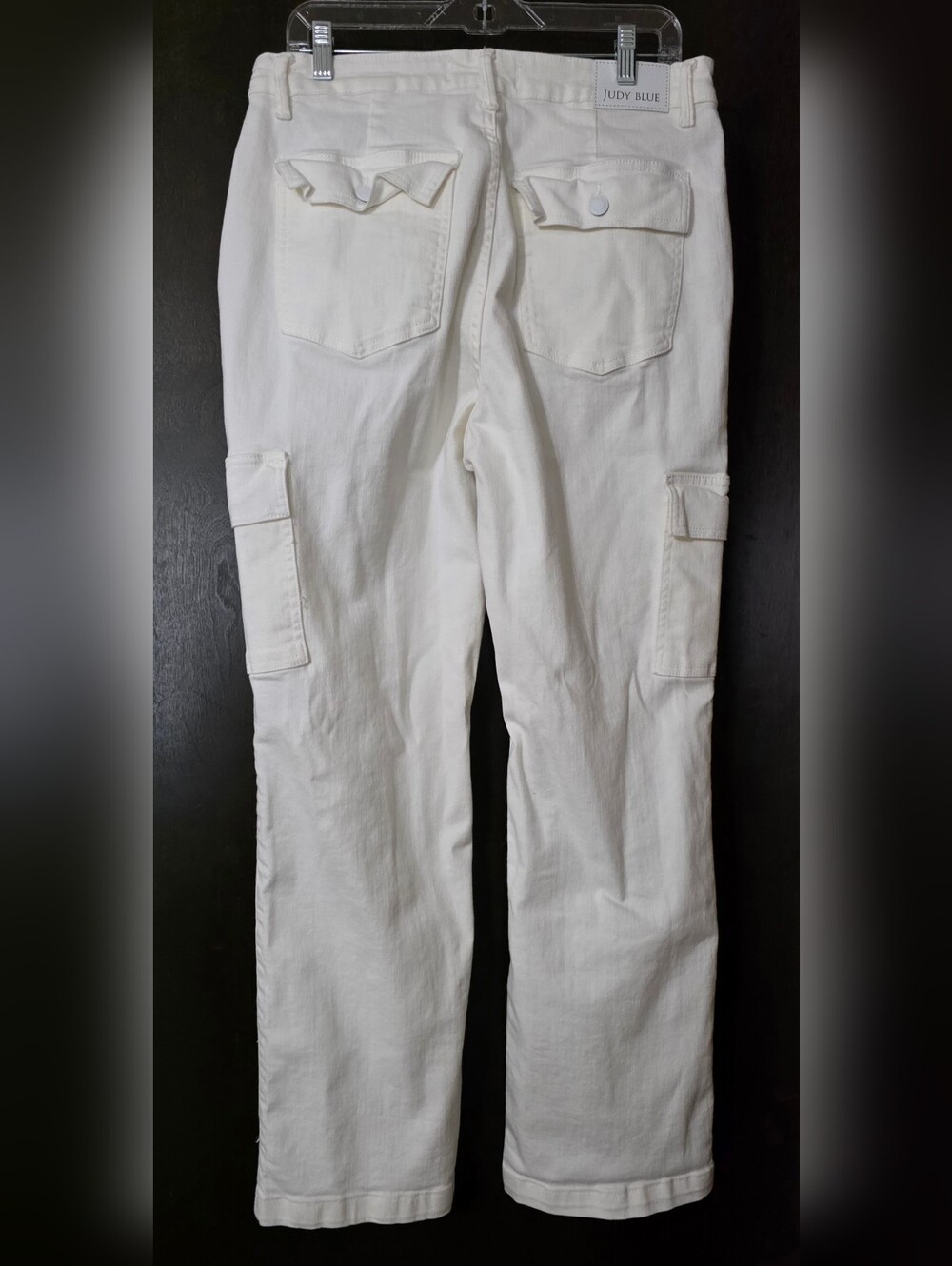 Judy Blue White Cargo Utility Straight Leg Pant/Jeans Size 13/31 JB88796 - Picture 5 of 11